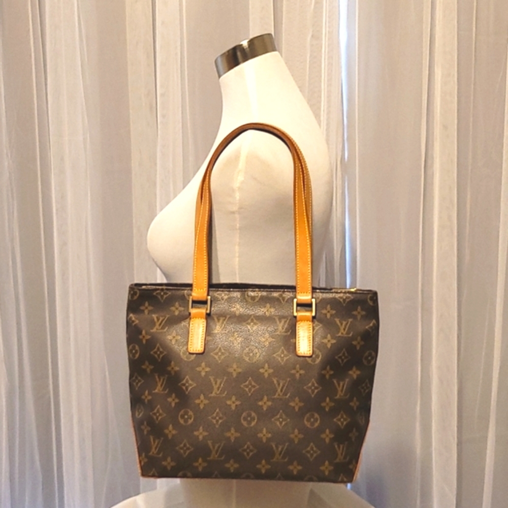 Authentic, CLEAN, Louis Vuitton Monogram Cabas Piano Brown Canvas Tote Bag